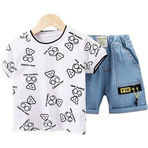 Children Casual Clothes Suit Summer Baby Boys Girls Cartoon T Shirt Shorts 2Pcs/sets Infant Clothing Toddler Fashion Sportswear