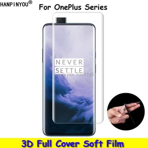 For OnePlus 3 3T 5 5T 6 7 Pro 5G 1+ 3D Curved Cambered Full Cover Soft PET Film Screen Protector Guard (Not Tempered Glass)