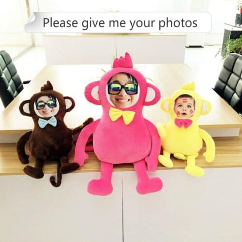 Provide photo The monkey cushion Real human pillows Christmas decorations diy gift Birthday Valentines Day Personality