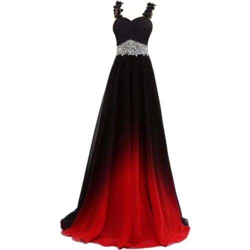 Gardlilac 2020 Spaghetti Straps Beaded Evening Dresses Long Gradient Evening Party Formal Gown