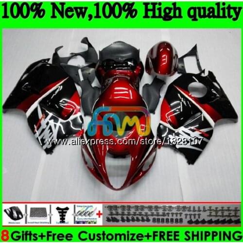 Body For SUZUKI Hayabusa GSXR 1300 GSXR1300 Dark red blk 96 97 98 99 01 48BS.7 GSXR-1300 1996 1997 1998 1999 2000 2001 Fairing