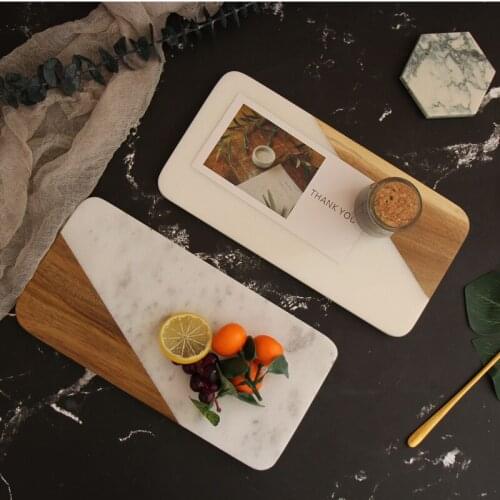 Nordic minimalist natural marble mat Western mat flat plate sushi tray Jewelry display tray two colors available