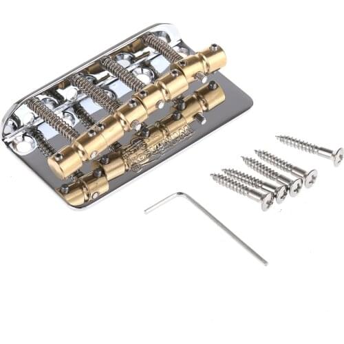 Wilkinson WBBC Bass Bridge Brass Saddles for 4-String Precision Bass/ Jazz Bass, Chrome