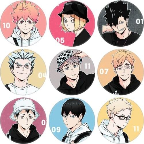 1pc Manga Haikyuu!! Cosplay Badges Brooch Pins 58mm Japan Anime Collection Badge for Backpacks Clothes