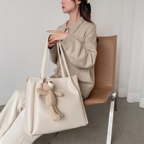 New Large Capacity Tote Bags Fashion Brand Women Leather Handbag Designer Female Shoulder Bag Ladies Casual High Quality Pendant