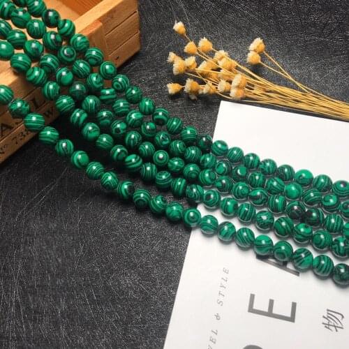 Wholesale 4 6 8 10 12 mm Green malachite Stone Beads 15.5" Pick Size Loose Spacer Bead For DIY bracelets charm Jewelry Making