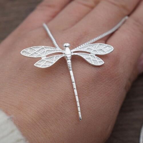 12pcs dragonfly necklaces sweater chain for women Exquisite animals pendant necklace for girls