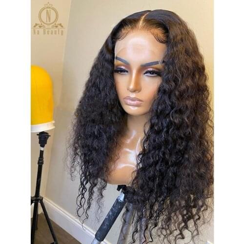 180 Density HD Transparent Lace Wig Curly Preplucked With Baby Hair 13x4 Lace Front Human Hair Wigs For Black Women Nabeauty