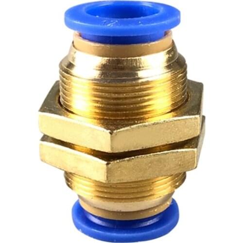 Air Pneumatic Straight Bulkhead Union 4mm 6mm 8mm 10mm 12mm One Touch Push In Gas Connector Brass Quick Fitting 2 Way