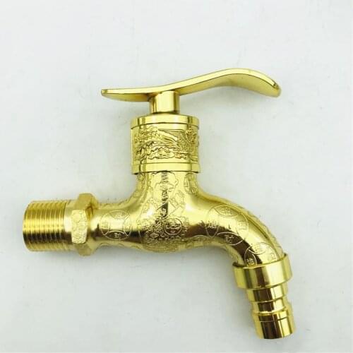 Carved Wall Bottle Tap Bibcock Zinc Alloy Retro Tap Decorative Outdoor Garden Faucet Washing Machine Mop Tap Torneira De Parede