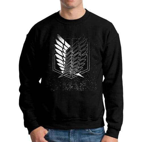 Shingeki No Kyojin Logo Attack On Titan AOT Hoodie Sweatshirt For Men Long Sleeve Couples Cotton Vintage Pullover