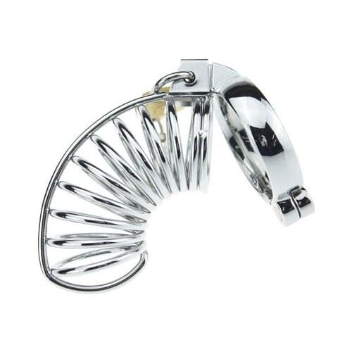 Sex Products Male Stainless Steel Cock Cage Penis Ring Chastity Device with Lock Adult Sex Toys for Men Chastity Cock Rings