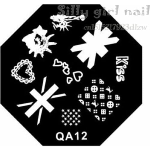 QA series stencil stamping template print imaging plates DIY nail tools QA12