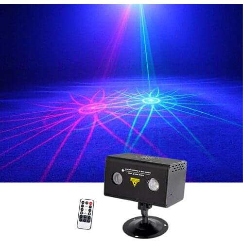 Sharelife Mini Remote Control 9 Red Green Gobos Mixed RGB LED Aurora DJ Laser Light Home Gig Party Show Stage Lighting LL09RG
