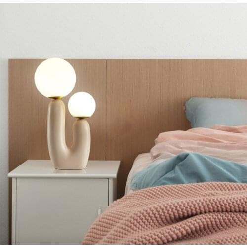 Modern Pink Resin Glass Table Light Restaurant Bar Villa Hotel Home Living Room Bedroom Reading Decor Desk Lamp TA268