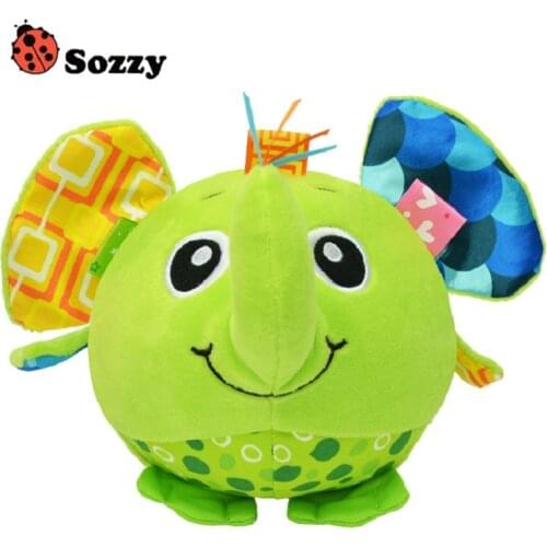 Sozzy Baby Cartoon Plush Ball Toys Monkey Owl Lion Soft Rattle Bell Early Educational Toy Baby Hand Grasp Appeased Ball