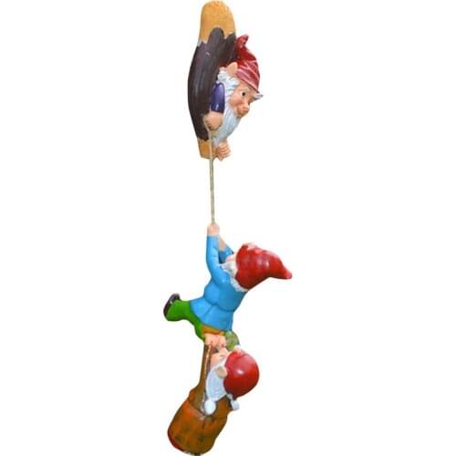 Resin Climbing Gnome Sculpture Dwarf Statue Resin Elf Gnome Landscape Figurine Art Miniature For Outdoor Yard Garden Decoration