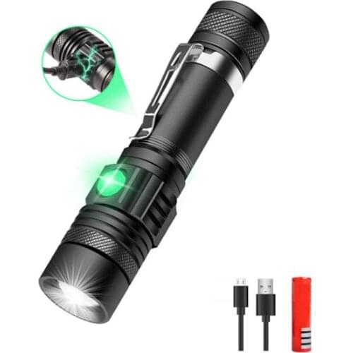 Super Bright T6 LED Flashlight USB Rechargeable Zoom Portable Outdoor Torch