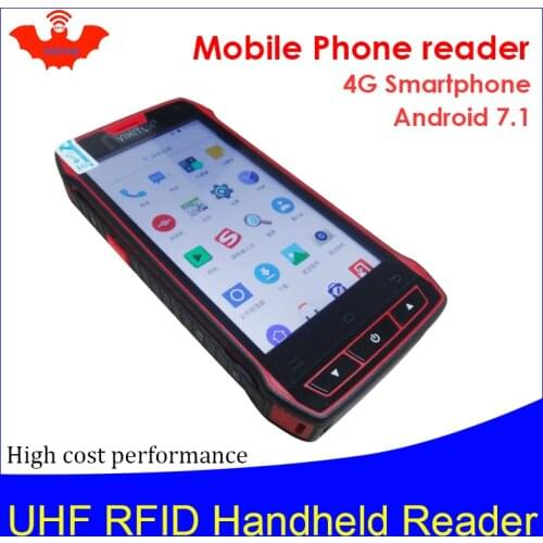 UHF RFID handheld reader 4G smartphone portable encoder EPC C1G2 ISO18000 6c Mobile phone chip tag scanner writer copier