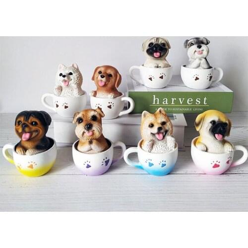 Dogs in the Cup Decoration Car Ornaments Auto Interior Accessories Decoration Birthday Gift Home Decoration