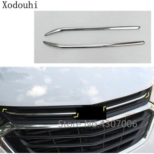Car Cover Protection Detector Trim Front Up Grid Grill Grille Around 2pcs For Chevrolet Equinox Third GE 2017 2018 2019 2020
