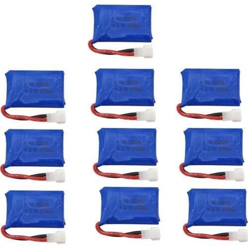 10pcs 3.7V 200mAh Drone Rechargeable Lipo Battery 752025P For RC Syma X4 X11 X13 Aircraft