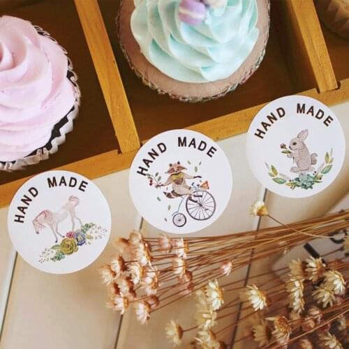 120pcs HAND MADE Animal Flower Design Sticker Labels food Seals Gift stickers for Wedding Party Gift Seals