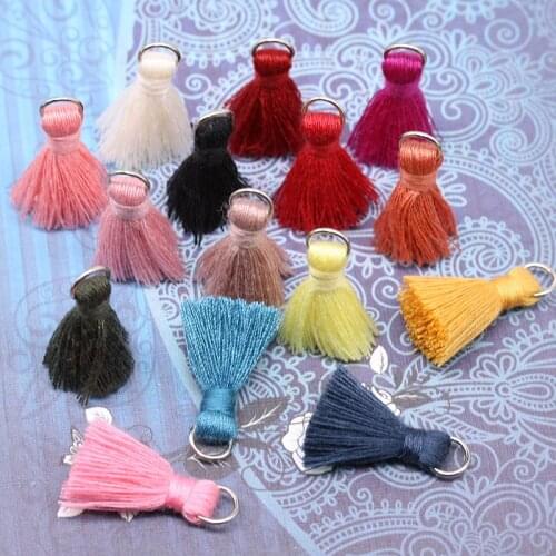 30pcs 25mm Cotton Hang Ring Small Tassels Trim Pendant DIY Crafts Jewelry Earrings Clothing Home Textiles Fringe Trim Materials
