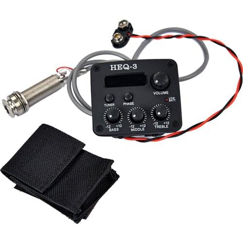 Acoustic Guitar 3 Band EQ Piezo Pickup Equalizer Easy to Read