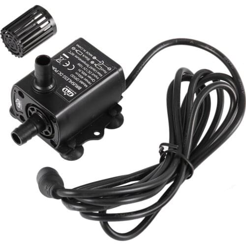 Decdeal Ultra-quiet Mini Brushless DC/USB Water Pump 5/12V 5-10W 250-400L/H Lift 300cm Submersible Fountain Aquarium Circulating