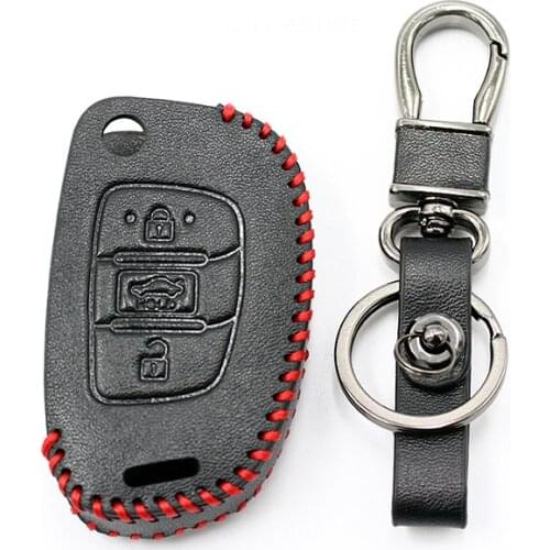 My Good Car Leather Car Key Case Fob Cover For Hyundai iX20 IX30 IX35 I40 Iix25 Tucson Elantra Verna Sonata Smart Keys Keychain
