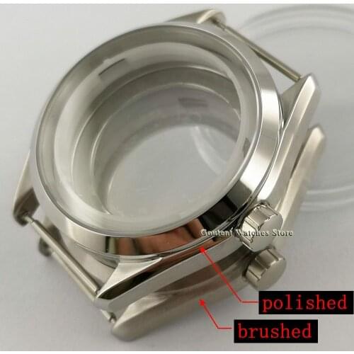 41mm Silver Polished/Brushed Watch Case Suitable For NH35 NH36 ETA 2836,Mingzhu/DG 2813/3804,Miyota 8205/8215 Movement