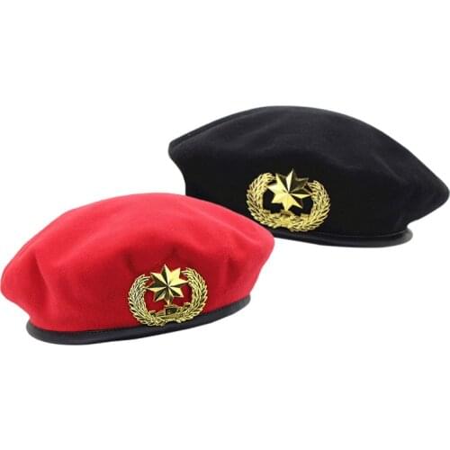 Autumn Winter Wool Felt Berets for Men Women Fashion European US Army Caps British Style Sailor Hats Security Cap for Unisex