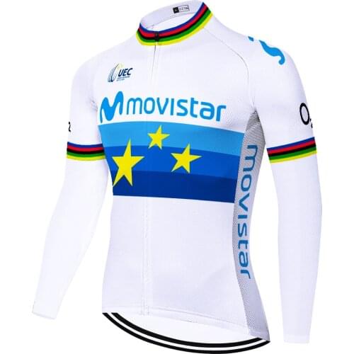 Movistar Summer Spring Tricotas Cycling Maglia Uomo Bike Men Jersey Manga Larga Maillots Hombre Camisa Ciclismo Masculina 자전거의류