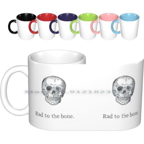 Rad To The Bone Ceramic Mugs Coffee Cups Milk Tea Mug Vintage Skull Rad Anatomy History Gothic Hipster Weird Birthday Birthday