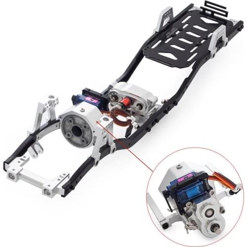 313mm Wheelbase Metal Chassis Frame Kit With Prefixal Double Speed Gearbox for 1/10 RC Crawler Car Axial SCX10 90046