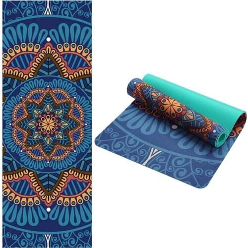 183x61x0.6 Lotus Pattern Yoga Mat TPE Non-slip Pilates Mat Gymnastics Exercise Fitness Pad Body Building