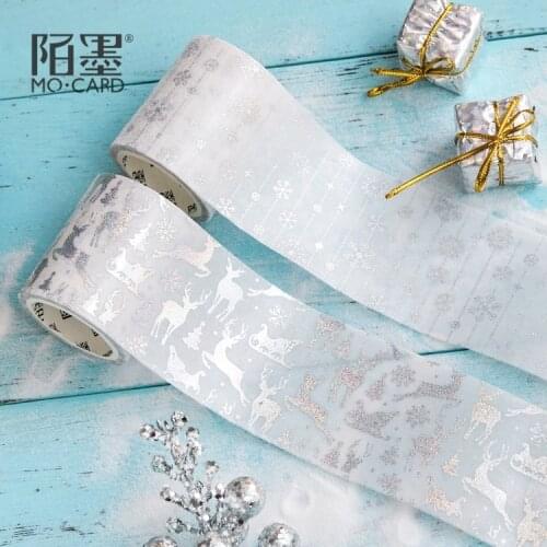 Creative laser Silver Christmas deer Gilding Washi Tape Adhesive Tape DIY Scrapbooking Sticker Label Masking Tape