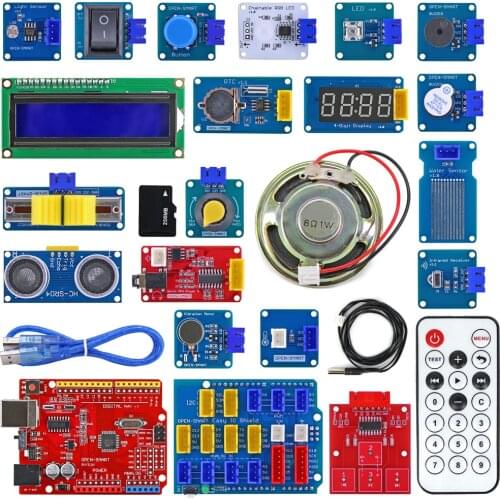 Easy Starter Kit Easy-plug colorful XH 2.54mm socket Sensor Kit with MP3 RTC LCD NTC Temperature Sensor module for Arduino