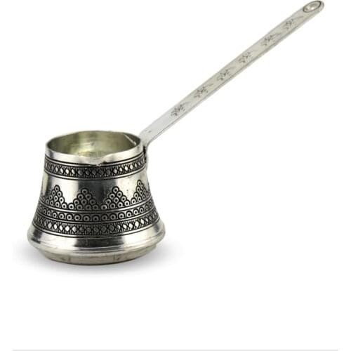 Hand Hammered Copper Turkish Coffee Pot Ibrik Vintage Jazzva Briki Brass Handle dallah coffee white turkish