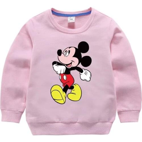Fashion Mickey Mouse Baby Boys Sweatshirts Cotton Kids Hoodies Print Children‘s Clothes Long Sleeve Girls Pullover Tops