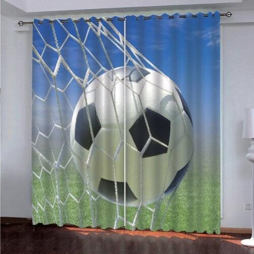 Cartoon Football Printing Curtain Living Room Bedroom Curtain Home Decoration Curtain Boys Girls Home Necessary Curtain