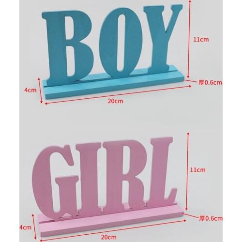Boy Girl Letter Table Signs Wooden Gender Reveal Table Decorations for Gender Reveal and Baby Shower Party Supplies