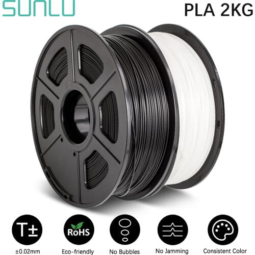 SUNLU PLA Filament 2kg 1.75 mm 3D Printer Filaemnt pla Material For 3D Pen Non-Toxic PLA Filament Extruder Consumable