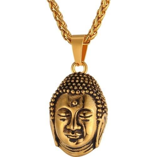 New Brand Blessed Tathagata Buddha Necklace Pendant Stainless Steel Charm Men/Women Religious Buddhist Jewelry Collier GP2478