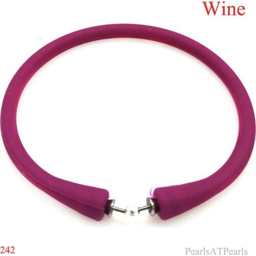 Wholesale 7.5 inches/180mm Wine Rubber Silicone Band for Custom Bracelet