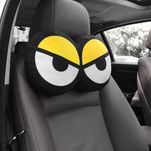 JINSERTA Cute Increative Car Neck Pillow Headrest Pillows Memory Cotton Auto Neck Rest Cushion Pad Travel Headrest Accessories