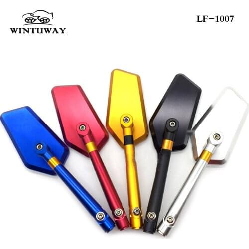 WINTUWAY Diamond All aluminum Motorcycle Mirror Motor Rearview Mirrors Case For HONDA YAMAHA DUCATI KAWASAI SUZUKI KTM And Other