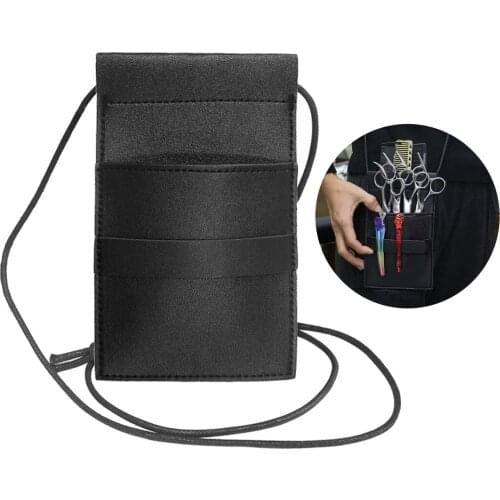 Black Barber Hairdressing Scissors Stylist Shears Holster Belt Bag