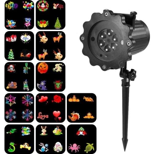 Projection Light Animated Led Projector Remote Control Light Christmas Halloween Projector Lights with 12 Dynamic Animation